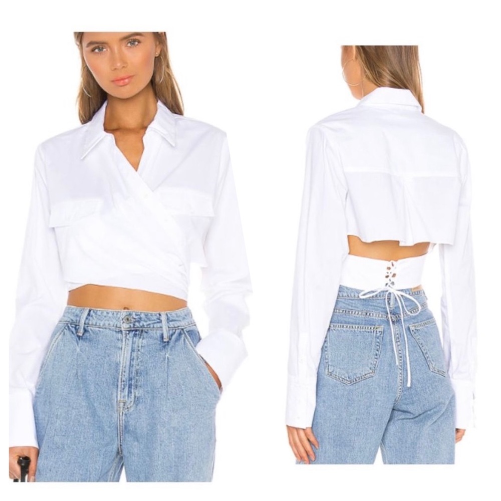 NWT GRLFRND Westyn Blouse in White (Medium)